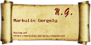 Markulin Gergely névjegykártya